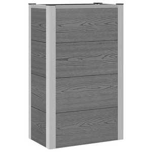 vidaXL Strat înălțat de grădină Gri 50 x 30 x 22 cm WPC și Aluminiu imagine