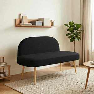 vidaXL Bancă tapițată cu spătar Negru 110 x 60 x 76 cm Poliester imagine