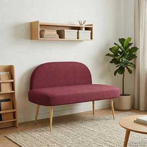 vidaXL Bancă tapițată cu spătar bordo 110 x 60 x 76 cm Poliester imagine