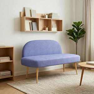 vidaXL Bancă tapițată cu spătar Denim Albastru 110 x 60 x 76 cm imagine