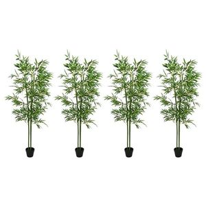 vidaXL Copac Bambus Artificial 4 pcs Verde 60 x 18 x 190 cm imagine