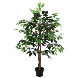 vidaXL Plantă artificială de Ficus Verde 90 x 16 x 110 cm imagine
