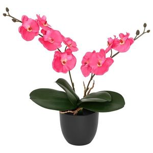 vidaXL Plantă cu Orhidee Artificială Roșu 36 x 10 x 30 cm imagine