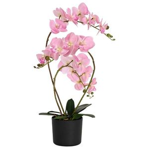 vidaXL Plantă de orhidee artificială cu ghiveci Roz 45 x 15 x 65 cm imagine