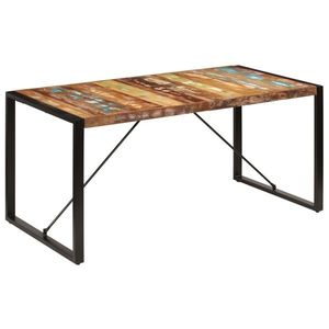 vidaXL Masă de bucătărie, 160 x 80 x 75 cm, lemn masiv reciclat imagine