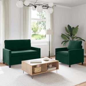 vidaXL Set de canapea 2 pcs Verde închis Catifea imagine