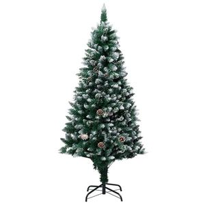 vidaXL Brad de Crăciun artificial cu zăpadă, verde, 150 cm, PVC & PE imagine