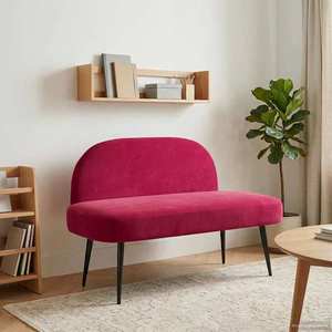 vidaXL Bancă tapițată cu spătar bordo 110 x 60 x 76 cm Catifea imagine