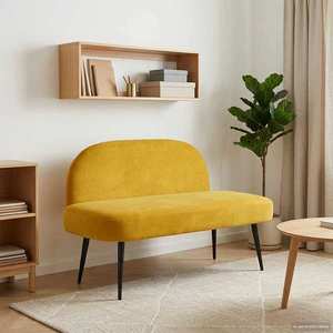 vidaXL Bancă tapițată cu spătar Galben 110 x 60 x 76 cm Catifea imagine