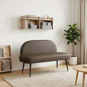 vidaXL Bancă tapițată cu spătar Gri 110 x 60 x 76 cm Piele artificială imagine