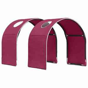 vidaXL Tunel pentru Pat 2 pcs Roșu 211 x 52, 5 x 2 cm Poliester imagine