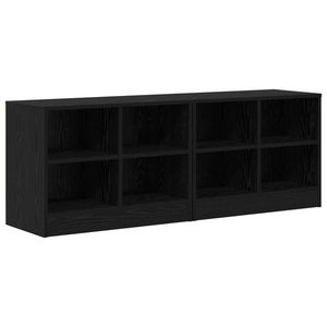 vidaXL Dulap de pat 2 pcs Stejar Negru 66 x 33 x 48 cm Lemn prelucrat imagine