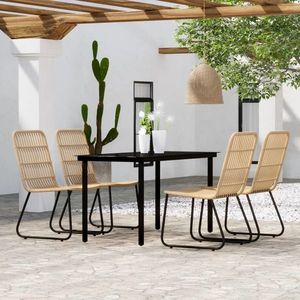 vidaXL Set de mobilier pentru grădină, 5 piese, stejar imagine