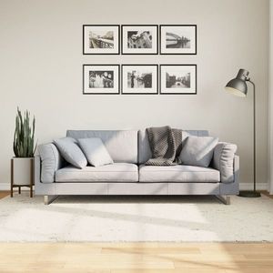 vidaXL Covor pufos "PAMPLONA" cu fire înalte, crem modern, 160x230 cm imagine