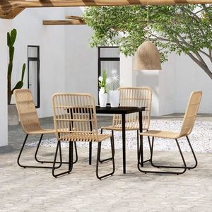 vidaXL Set de mobilier pentru grădină, 5 piese, stejar imagine