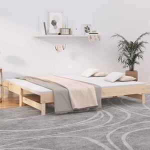 vidaXL Pat de zi extensibil, 2x(80x200) cm, lemn masiv de pin imagine