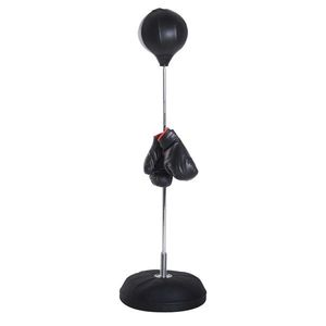 HOMCOM Sac de Box, Stand de Box cu Mănuși, Minge de Perforare, Minge de Box pentru Antrenament, 43x43x126-144 cm, Negru | Aosom Romania imagine
