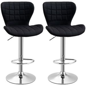HOMCOM Set de 2 Taburete de Bar Design Contemporan Înălțime de șezut reglabilă 59-81 cm rotative 360° In Negru | Aosom Romania imagine