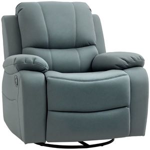 HOMCOM Relaxsessel cu înclinare până la 135°, rotire la 360 de grade, 93 cm x 100 cm x 98 cm, cadru din oțel, Verde | Aosom Romania imagine