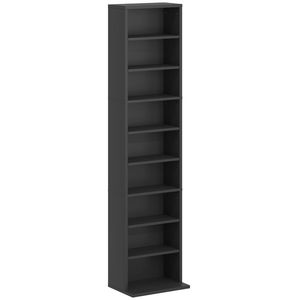 HOMCOM Raft Port CD cu 6 Rafturi Reglabile pentru 260 CD-uri/120 DVD-uri Negru | Aosom Romania imagine