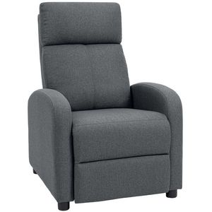 HOMCOM Fotoliu Relax și Reclinabil la 135° cu Suport de Picioare în Material Textil, 69x87x100.5 cm, Gri | Aosom Romania imagine