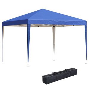 Outsunny Pavilion 3x3 m din oțel și material Oxford cu țăruși, frânghii și geantă de transport, albastru | Aosom Romania imagine