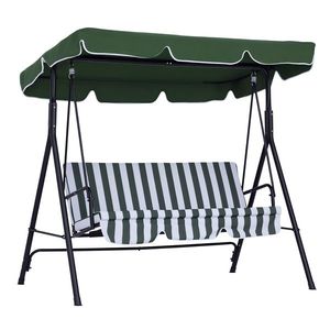 Outsunny Leagăn de Grădină cu 3 Locuri și Parasolar Basculant, 172×110×153 cm, Verde | Aosom Romania imagine