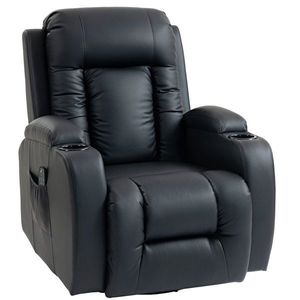 Homcom Fotoliu Masaj & incalzire – 8 Zone, Piele Eco, inclinabil 150° | Aosom Romania imagine