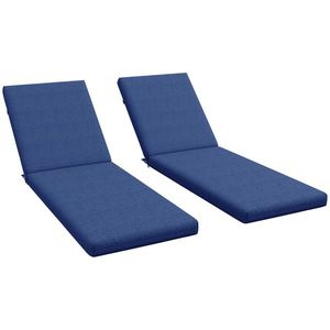 Outsunny Set de 2 saltele pentru șezlong/transat de soare cu chingi de prindere pentru grădină, Albastru | Aosom Romania imagine