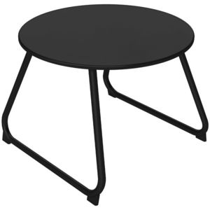 Outsunny Măsuță Rotundă pentru Terasă 48cm, Măsuță Laterală de Exterior cu Cadru Metalic, Negru | Aosom Romania imagine