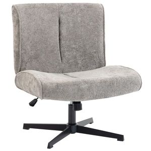 HOMCOM Scaun accent rotativ, fotoliu lounge tapițat cu catifea, reglabil pe înălțime pentru living, birou, gri | Aosom Romania imagine