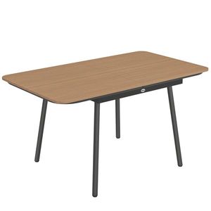 Outsunny Masă de grădină 140 x 80 cm pentru 6 persoane rezistentă la rugină masă de exterior cu blat WPC Picioare reglabile, Teak | Aosom Romania imagine