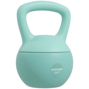 SPORTNOW Kettlebell 6 kg cu mâner antiderapant pentru fitness, forță și cardio, 19 x 19 x 28 cm verde | Aosom Romania imagine