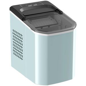 HOMCOM Mașină de Cuburi de Gheață cu Autocurățare 12 kg/24h 9 Cuburi Gata în 7 Minute 2 Mărimi de Gheață Rezervor 1, 5L Albastru | Aosom Romania imagine