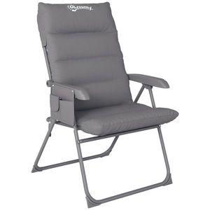 Outsunny Scaun de Camping Pliabil cu Spătar Înalt Reglabil în 5 Poziții și Buzunare Laterale, 66x58x105 cm, Gri Deschis | Aosom Romania imagine