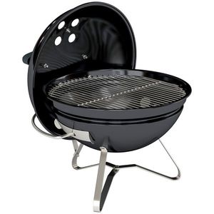 Outsunny Grătar pe cărbune Grătar rotund portabil cu mâner pentru capac fante de ventilație reglabile pentru barbecue 41x41x44 cm Negru | Aosom Romania imagine