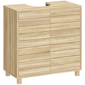 HOMCOM Dulap Sub Lavoar, Baie cu Raft Reglabil, Design Push-to-Open | Aosom Romania imagine