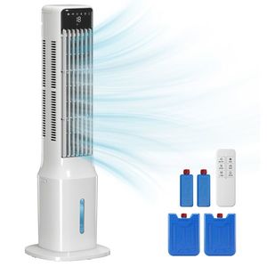 HOMCOM Climatizator evaporativ tip turn 3 în 1 cu rezervor de 9 L, oscilație 48°, 3 viteze, 3 moduri, temporizator, Alb | Aosom Romania imagine