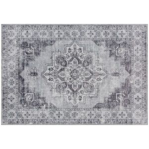 HOMCOM Covor lavabil antiderapant pentru living cu aspect de flanel, 230 x 160 cm, Gri | Aosom Romania imagine