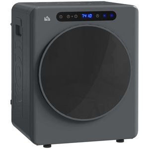 HOMCOM Uscător de Rufe, 6 Programe, 40-60℃, Capacitate de 4 kg, Compact, Control Tactil, Gri | Aosom Romania imagine