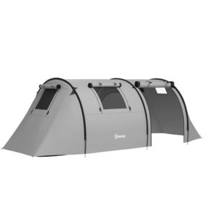 Outsunny Cort de camping pentru 3-4 persoane, cu 1 cameră și 1 salon, impermeabil, ușor de transportat cu geantă inclusă | Aosom Romania imagine