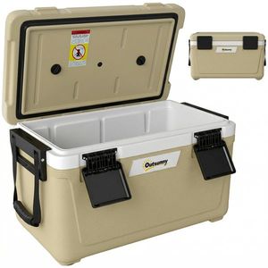 Outsunny cutie frigorifică auto picnic răcitoare portabile frigider băuturi reci călătorie ladă frigorifică congelator rigid bere 40L | Aosom Romania imagine