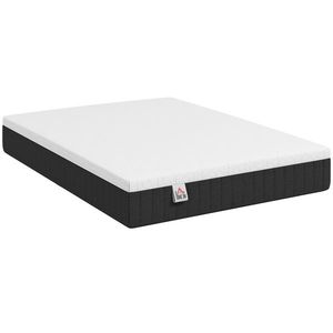 HOMCOM Saltea 140 x 190 cm, grosime 25 cm, spumă cu memorie, arcuri individuale 7 zone, fermitate medie | Aosom Romania imagine