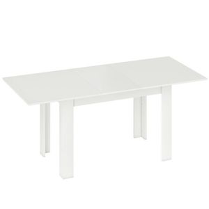 HOMCOM Masă de sufragerie extensibilă, masă de bucătărie dreptunghiulară, pentru 6-8 persoane, 140-180 x 80 cm, alb | Aosom Romania imagine