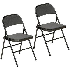 HOMCOM Set de 2 scaune pliante pentru sufragerie, portabile, cadru din oțel dim. 45l x 46P x 78H cm negru | Aosom Romania imagine