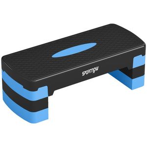 SPORTNOW Stepper Fitness Aerobic 3 Nivele, Înălțime Reglabilă 10/15/20 cm cu Înălțătoare, Suprafață Antiderapantă, 68x29x20cm, Albastru | Aosom Romania imagine