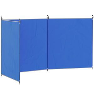 Outsunny Paravan camping, paravan de intimitate cu 4 stâlpi din oțel, husă de transport, protecție de plajă pentru camping, grădină, plajă 540 x 150 cm Albastru | Aosom Romania imagine