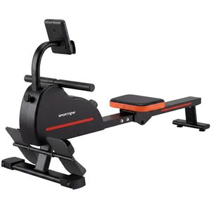 SPORTNOW Rameu Magnetic Aparat de Antrenament Bluetooth Conectat Kinomap & Zwift 16 Nivele de Rezistență 135x42x72cm Roșu | Aosom Romania imagine