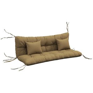 Outsunny Set de 4 perne de șezut, 150x50 cm repelent la apă perne de scaun cu benzi de prindere, 10 cm grosime bronz | Aosom Romania imagine