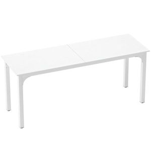 HOMCOM Birou, birou de calculator 180 cm cu blat mare pentru 2 persoane, pentru muncă la domiciliu sau studiu, alb | Aosom Romania imagine